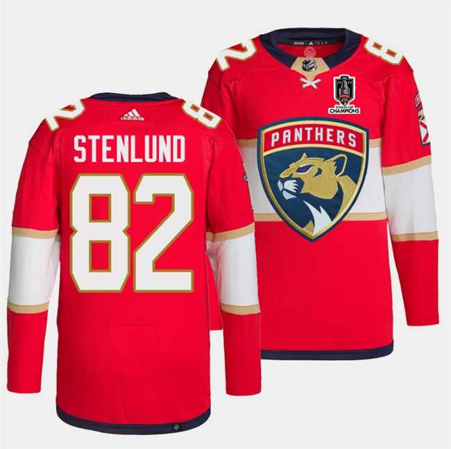 Men%27s Florida Panthers #82 Kevin Stenlund Red Home 2024 Stanley Cup Champions Stitched Jersey Dzhi->2024 mlb all-star->MLB Jersey